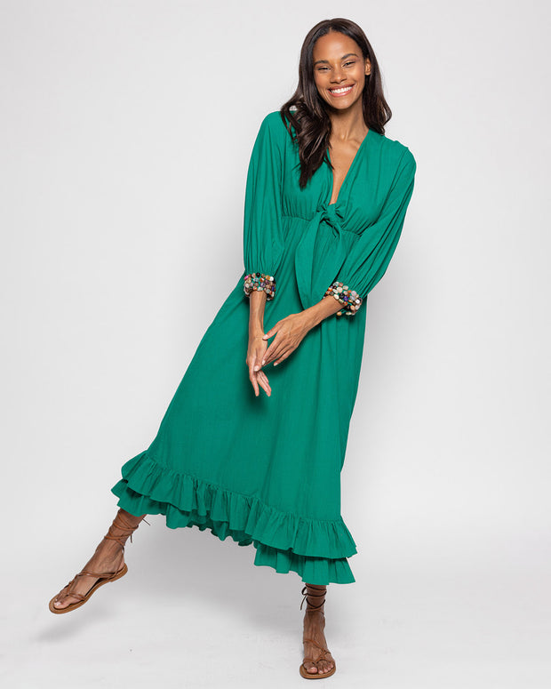 BLAIZ Sundress Emeline Green Midi Dress