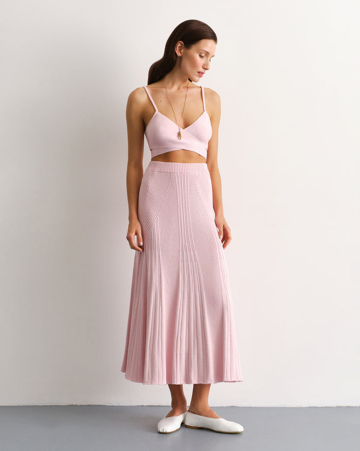 Ariel Pink A-Line Midi Skirt
