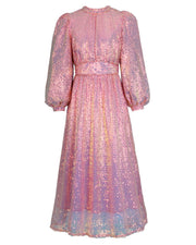 Pink Shimmer Bunzi Midi Dress