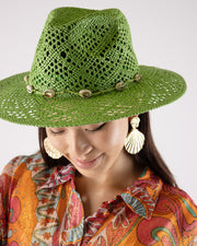 Joanna Green Cowrie Shells Paper Straw Hat