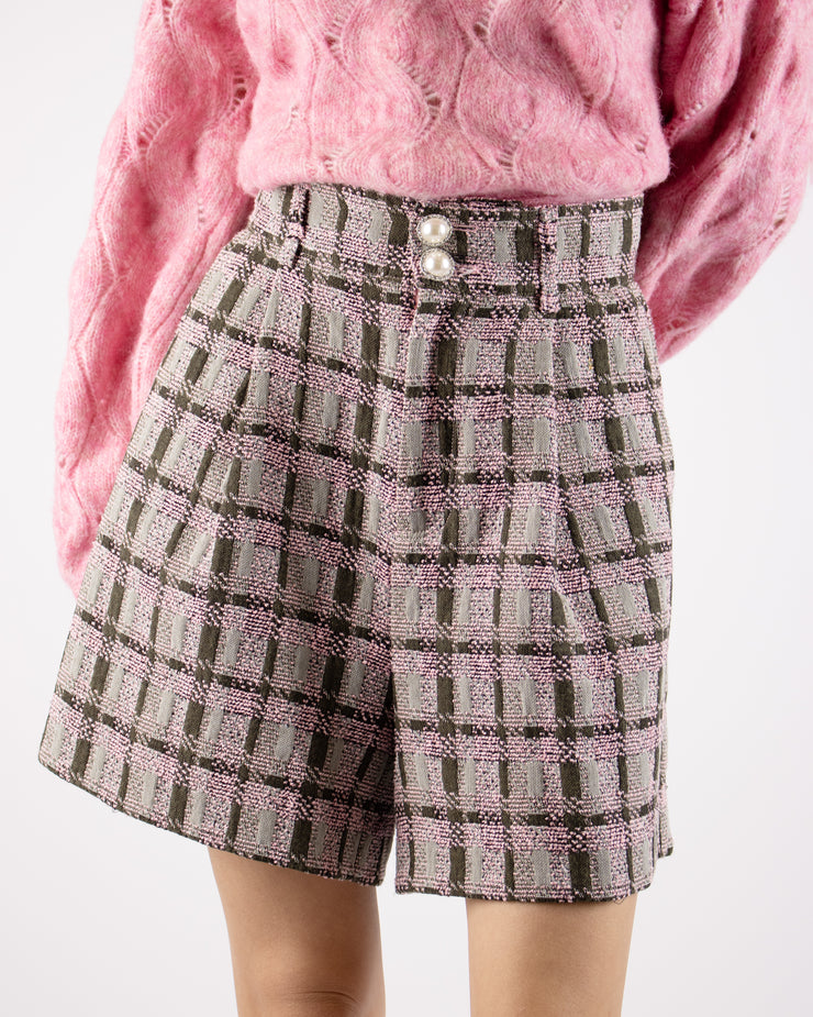 Aliba Sea Pink Tweed High Shorts