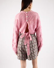 Aliba Sea Pink Tweed High Shorts