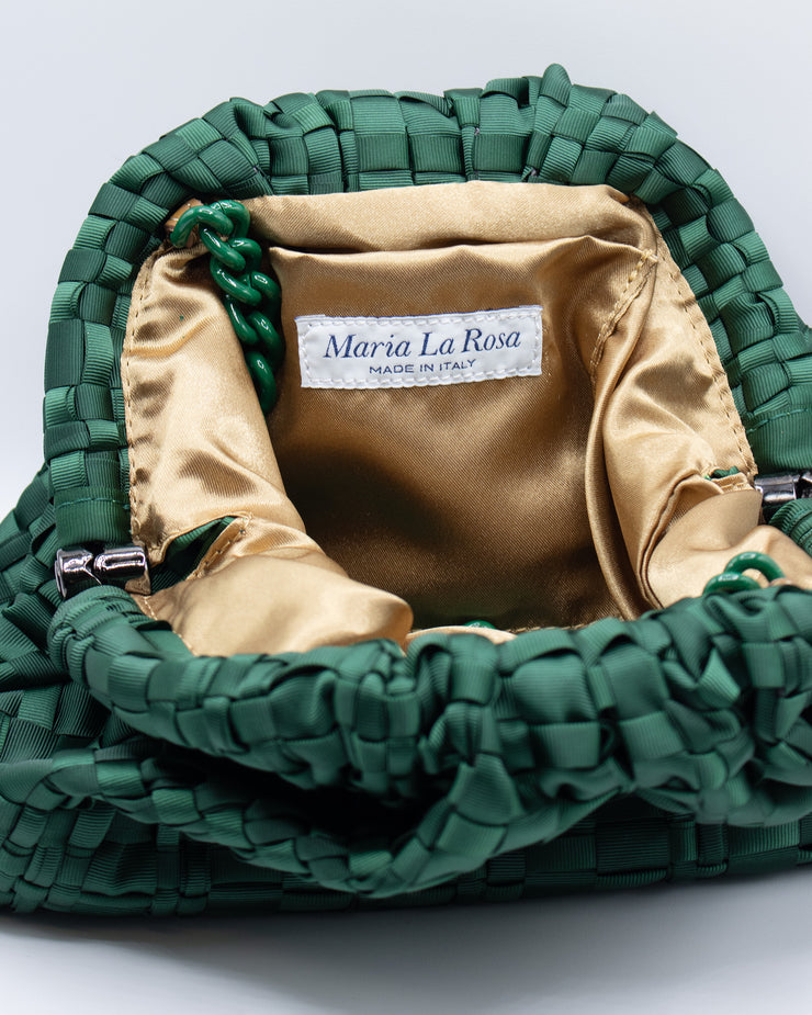 BLAIZ Maria La Rosa Game Ribbon Forest Green Mini Clutch Bag