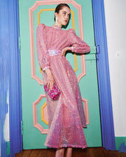 BLAIZ Celia B Pink Shimmer Bunzi Midi Dress