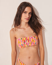 Blaiz Agua De Coco Multi Brushed Floral Bandeau Bikini