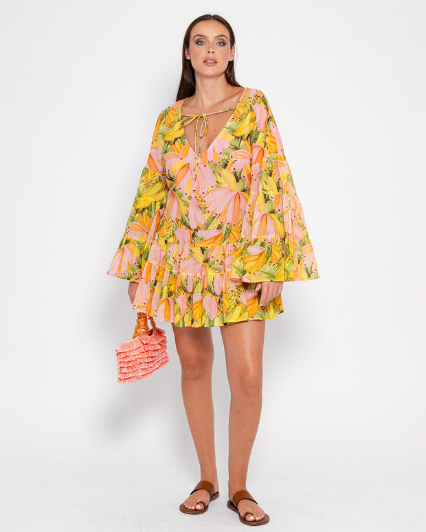 BLAIZ Sundress Lemonade Banana Print Dress