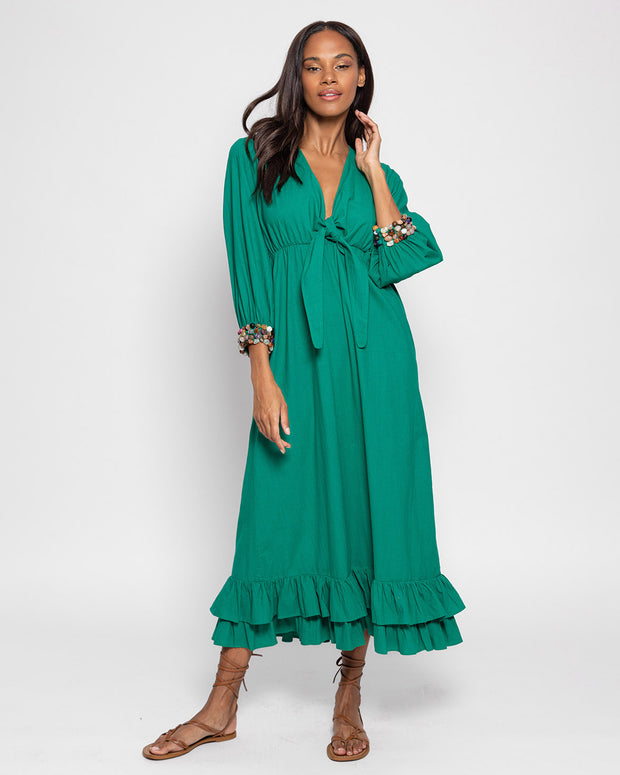 BLAIZ Sundress Emeline Green Midi Dress