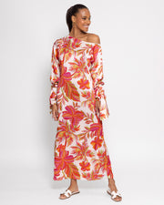 BLAIZ Sundress Eloise Cartagena Print with Raffia Belt Midi Dress