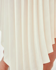 C/MEO COLLECTIVE | BLAIZ | Ivory Pleated Midi Puff Sleeve Dress