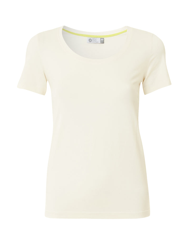 LEMON BASICS | BLAIZ | Cream Short Sleeve Fitted T-Shirt