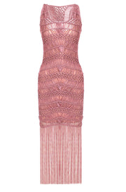 CECILIA PRADO | BLAIZ | Rose Crochet Knit Fringe Dress
