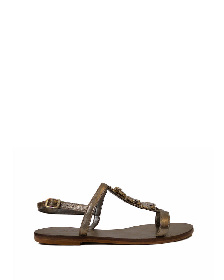 ANAS | BLAIZ | Chrome Embellished Leather Sandals