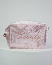 227 | BLAIZ | Baby Pink Velvet Beauty Cosmetics Wash Travel Bag