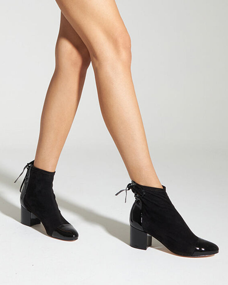 SCHUTZ | BLAIZ | Black Contrast Patent Toe Ankle Boots