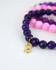 227 | BLAIZ | Infinity Lotus Bracelet Set in Purple