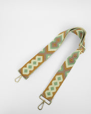 BLAIZ Dusty Rose Pink, Tan and Green  and Beige Aztec Print Bag Strap