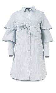 AZULU | BLAIZ | Wing Tiered Sleeve Shirt Dress