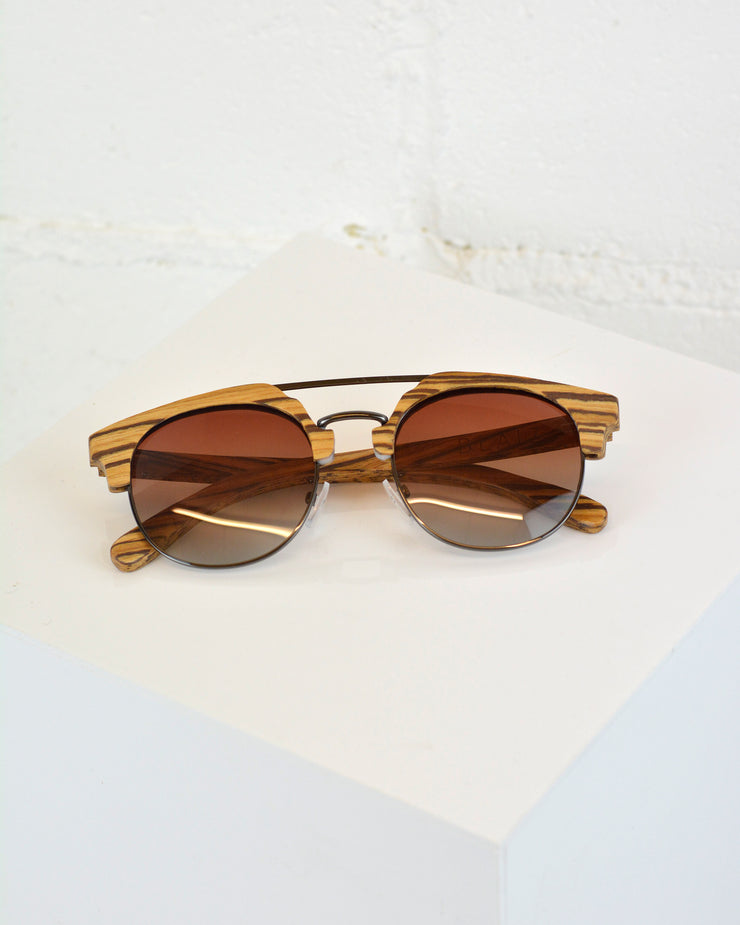 227 | BLAIZ | Wood Top Bar Sunglasses