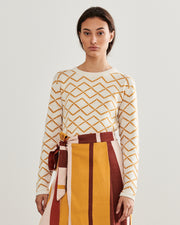 ESCVDO | BLAIZ | Wide Stripe Pancha Midi Skirt