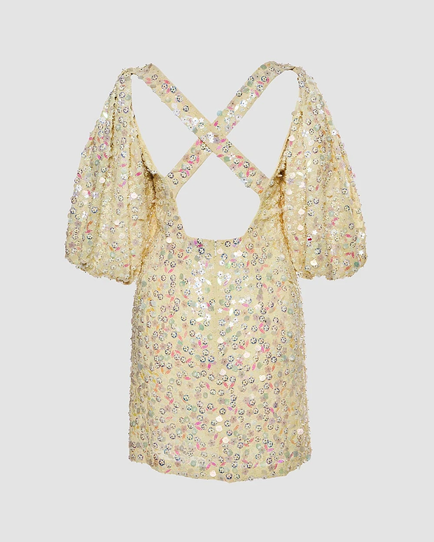 BLAIZ Ilta Evie Puff Sleeve Sequin Mini Dress