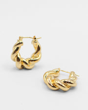 BLAIZ 227 Gold Pretzel Hoop Earrings