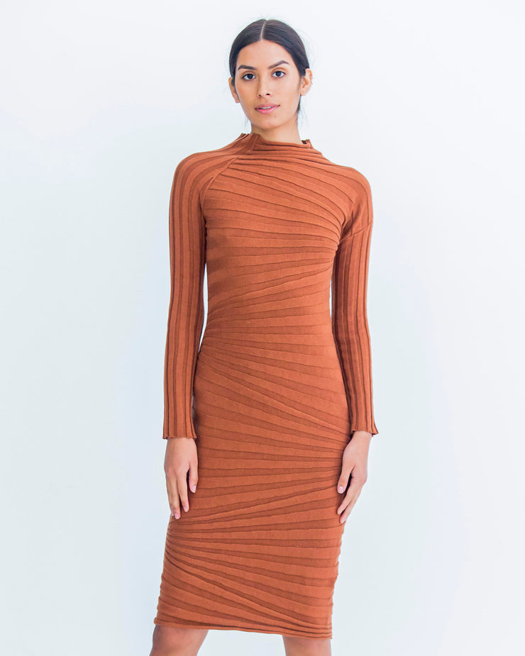 HERA CONCEPT | BLAIZ | Copper Knitted Midi Dress
