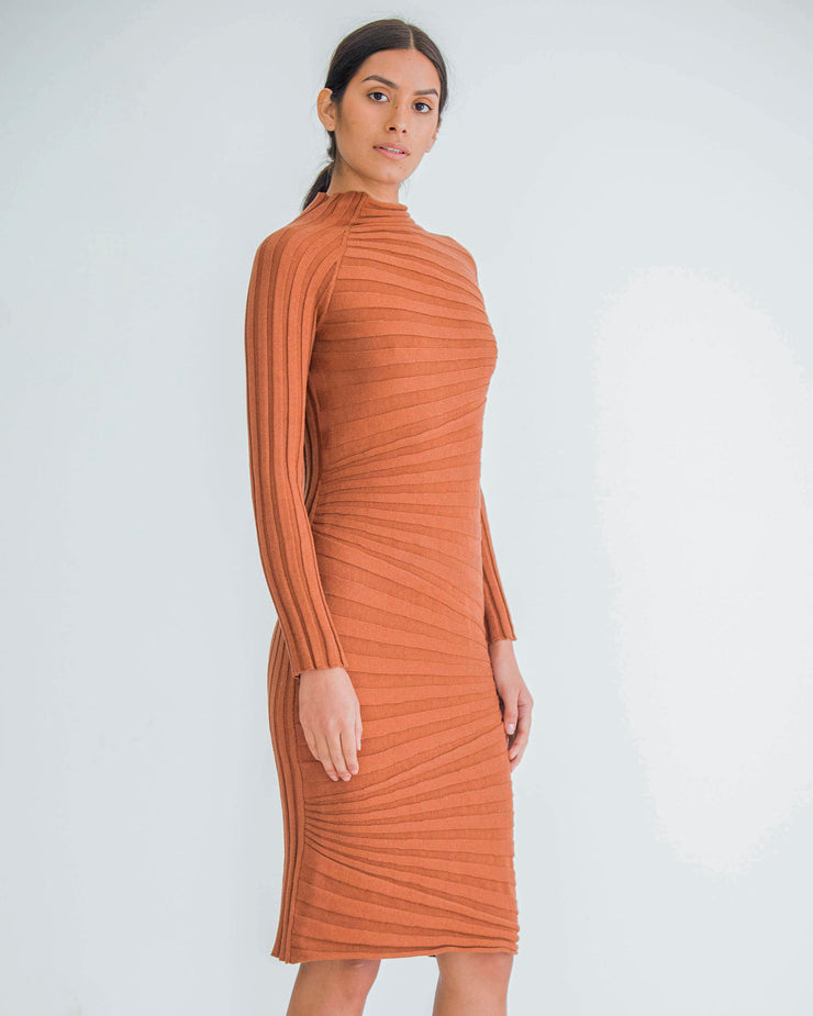 HERA CONCEPT | BLAIZ | Copper Knitted Midi Dress