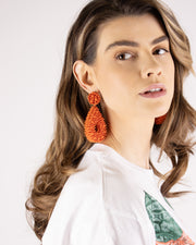 BLAIZ 227 Orange Beaded Earrings