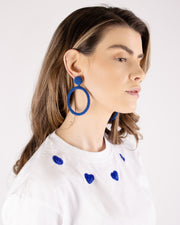 Cobalt Blue Maxi Arara Beaded Hoop Earrings™