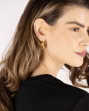 Hanna Gold Pretzel Hoop Earrings
