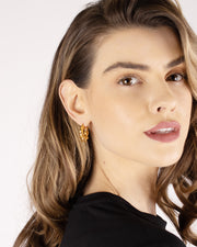 Hanna Gold Pretzel Hoop Earrings