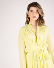 Blaiz Arara Green Daiquiri Pleated Midi Dress