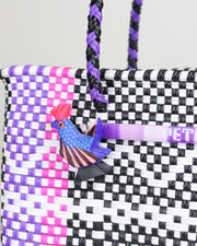BLAIZ Petate Pink, Purple, Black and White Mini Tote Bag