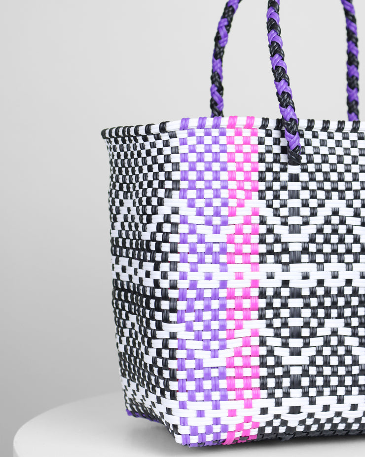 BLAIZ Petate Pink, Purple, Black and White Mini Tote Bag