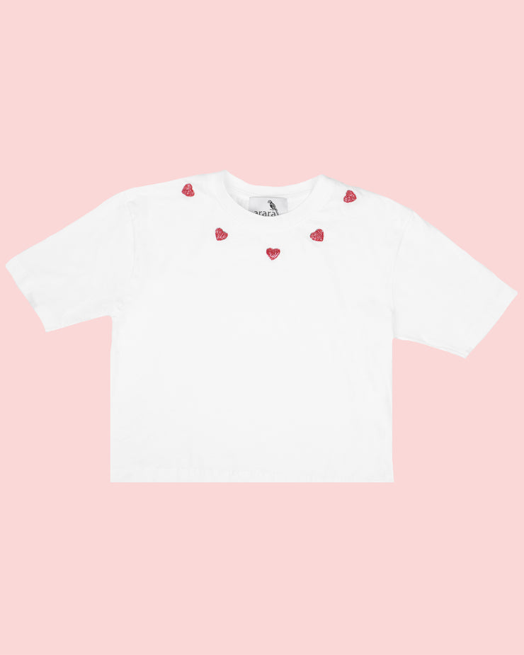 Blaiz Arara I Heart You "Mini Me" Embellished White T-shirt