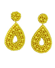 Lemon Yellow Beaded Clip-On Earrings™