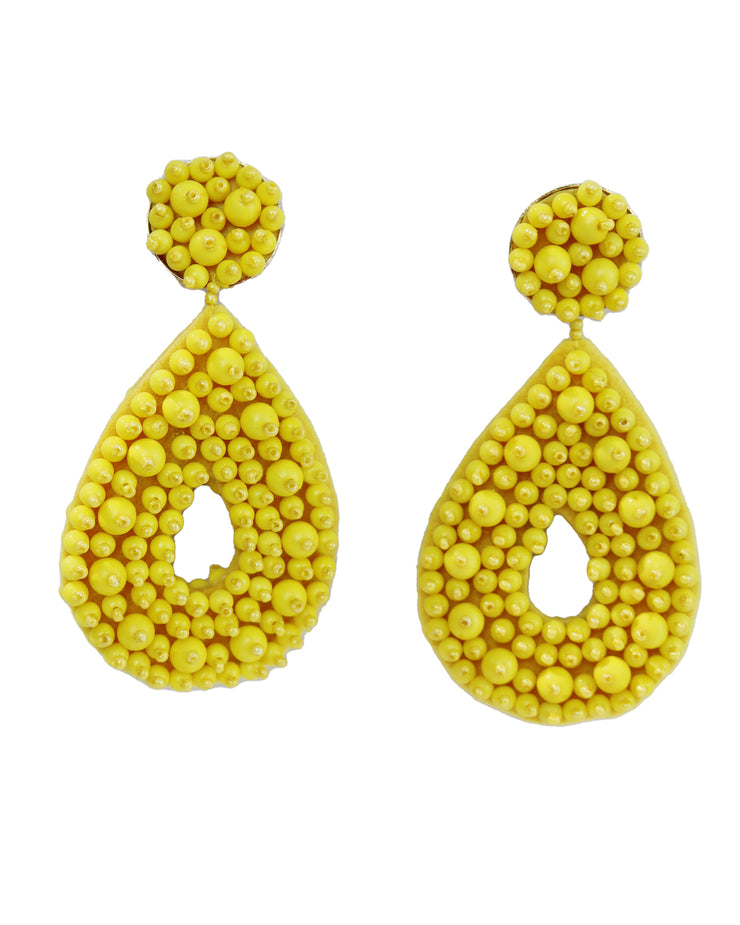 Lemon Yellow Beaded Earrings™