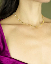 Blaiz 227 Gold Triangle Crystal Delicate Gold Necklace
