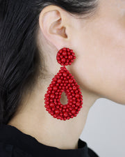 Red Clip-on Beaded Earrings™