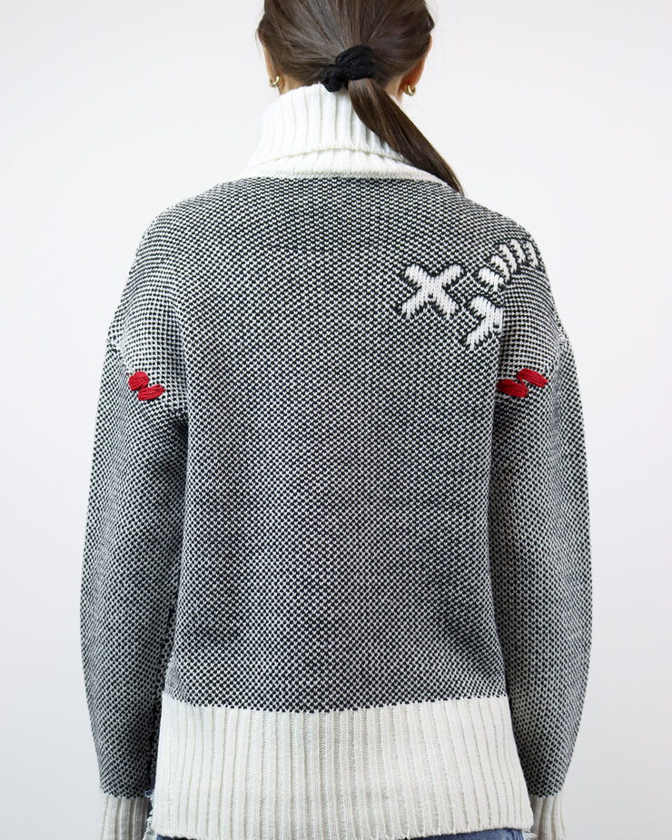 BLAIZ | Mitawa | Graffiti High Neck Sweater Wool Acrylic 
