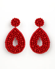 227 | BLAIZ | Red Teardrop Beaded Earrings Kate Middleton