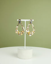 Blaiz 227 Metallic Gold Hammered Drop Earrings