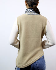 BLAIZ | Mitawa | Beige, White & Grey Tribe Seed Sweater Merino Wool