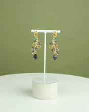 Blaiz 227 Amber Lilac Drop Gem Vine Earrings
