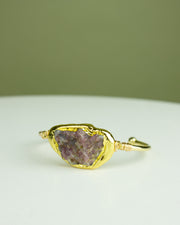 Blaiz 227 Lilac Agate Gold Wrap Cuff Bracelet