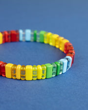 Blaiz 227 Rainbow Stripe Translucent Enamel Bracelet