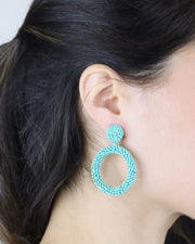Blaiz 227 Spearmint Arara Beaded Hoop Earrings