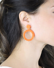 Blaiz Orange Arara Beaded Hoop Earrings™