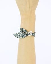 Grey Leo Print Silk Bracelet