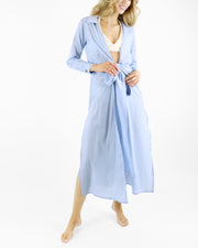 BLAIZ Palmacea Sky Blue Cotton Wrap Dress